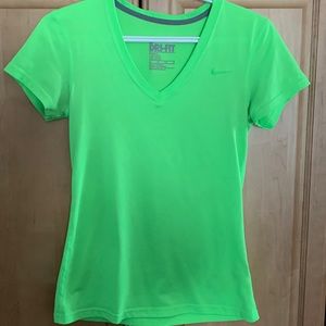 Nike Dri-Fit green regular fit ladies active wear tee